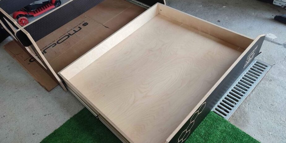 VW transporter phenolic black plywood campervan bed, T5, T6, vito