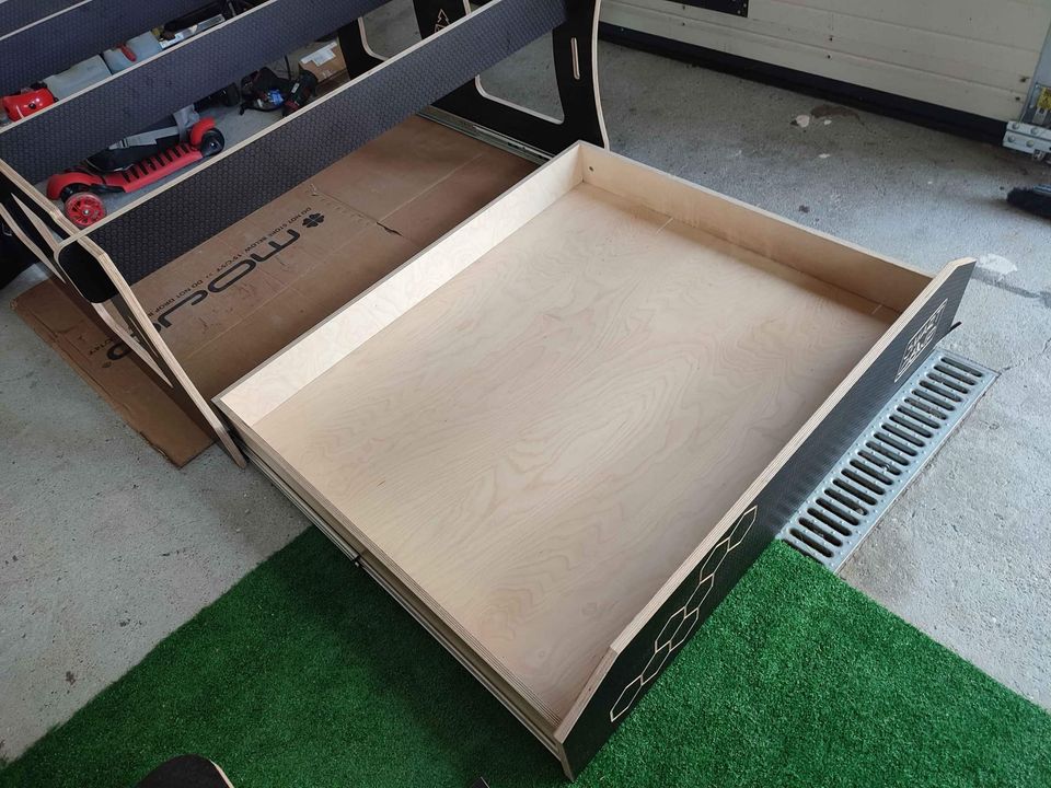 VW transporter phenolic black plywood campervan bed, T5, T6, vito